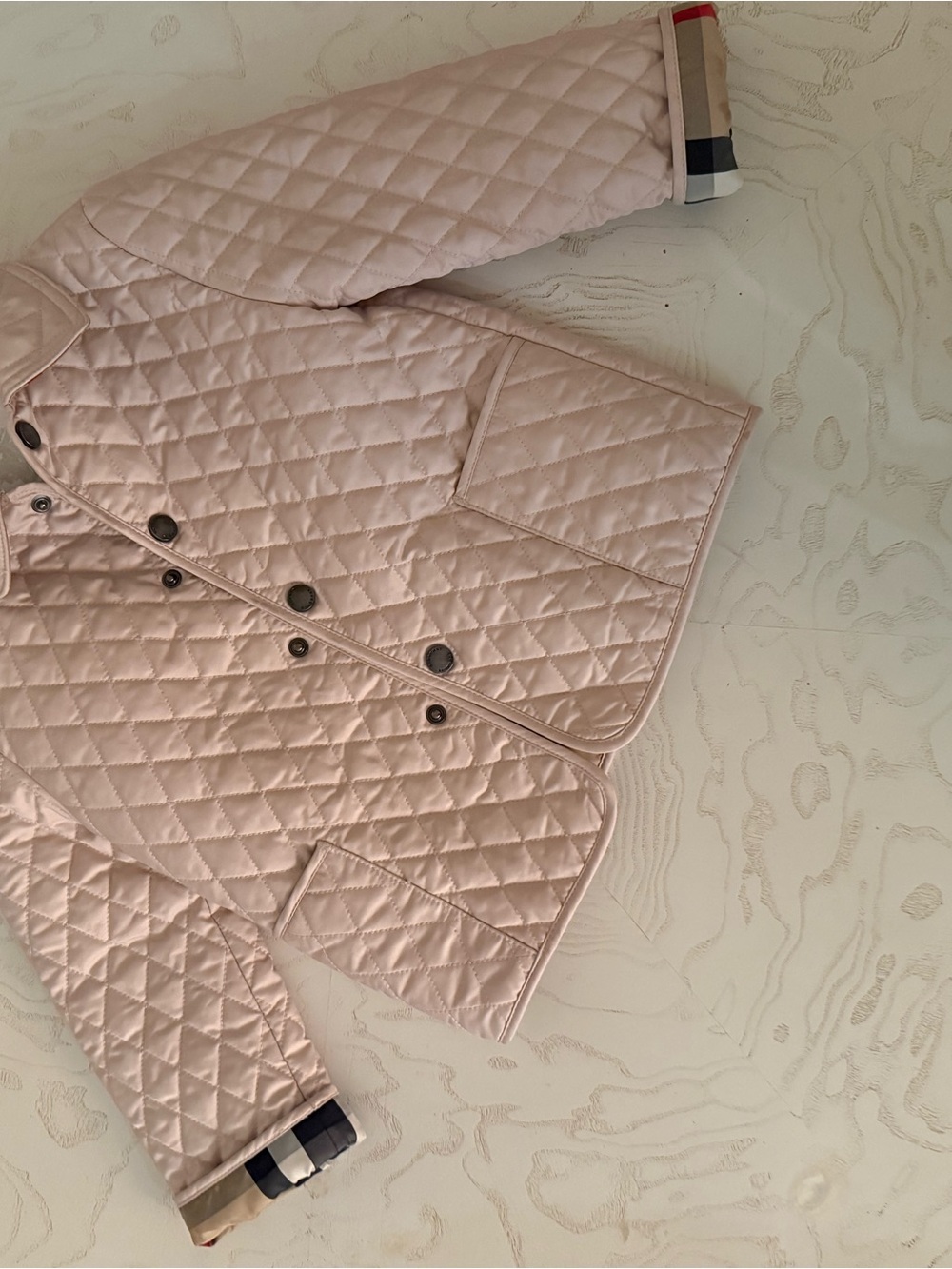 Pink Burberry Quilted Coat